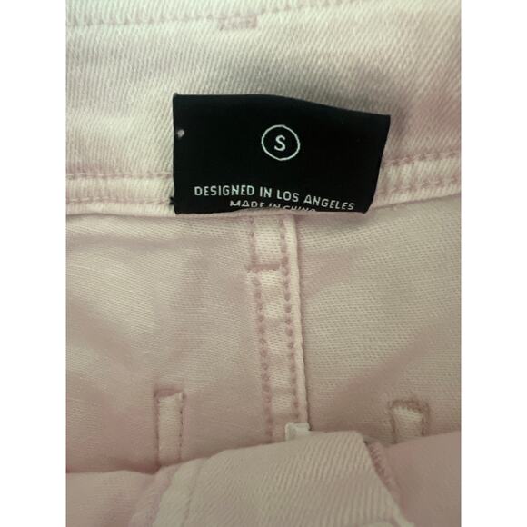 Miou Muse Straight Wide Leg Light Pink Jeans - Picture 6 of 6